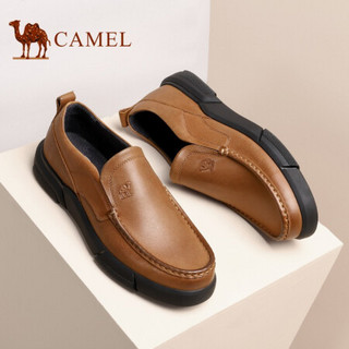 骆驼（CAMEL） 商务休闲鞋套脚乐福鞋男士圆头皮鞋 A032155480 土黄 39