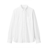 无印良品 MUJI 女式 新疆棉水洗牛津 纽扣领衬衫 白色 M