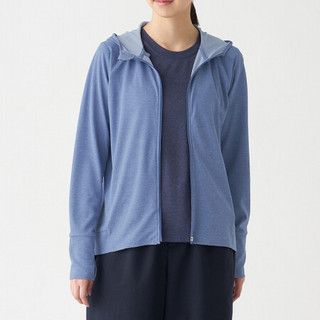 MUJI 无印良品 女士拉链连帽衫 BBR06A0S 蓝色 M