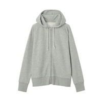 無印良品 MUJI 無印良品 女式 粗细不均毛圈 拉链连帽衫 外套 卫衣 浅灰色 M
