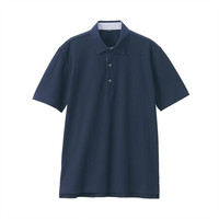 無印良品 MUJI 無印良品 男式 凉爽珠地网眼编织 POLO衫 深海军蓝 S