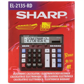 夏普（SHARP）EL-2135 12位商务办公台式计算器银行财务会计桌面电脑大按键太阳能大号计算器 EL-2135 RD