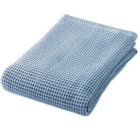 MUJI 棉蜂窝纹 小浴巾·薄型 浅蓝色 60x120cm
