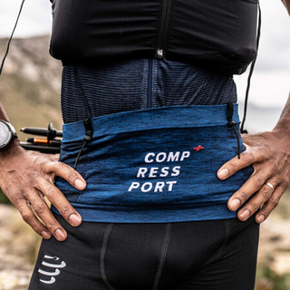COMPRESSPORT 马拉松户外运动装备 跑步专业收纳腰带 运动腰包越野可挂仗 专业版收纳腰带-蓝色 XS/S