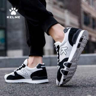 KELME 卡尔美 运动鞋男青少年跑鞋2020春夏新款透气复古情侣休闲鞋XX60015005 黑/红 40