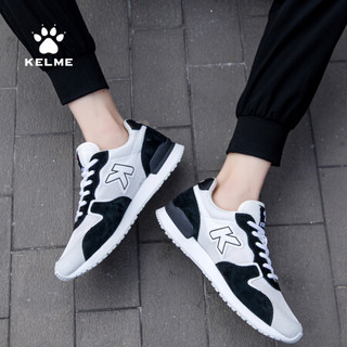 KELME 卡尔美 运动鞋男青少年跑鞋2020春夏新款透气复古情侣休闲鞋XX60015005 黑/红 40