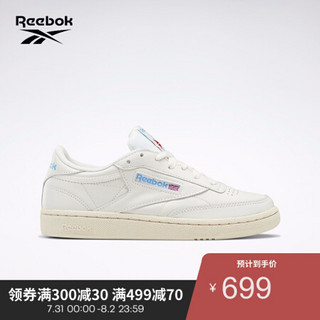 Reebok锐步官方运动经典 TENNIS 女子网球经典鞋AUX42 V69406-粉白/白/ATHLETIC 蓝/红色 36