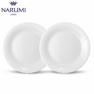 日本NARUMI/鸣海Silky White 餐盘2只装平盘17cm/19cm餐碟骨瓷 17cm餐碟2只装