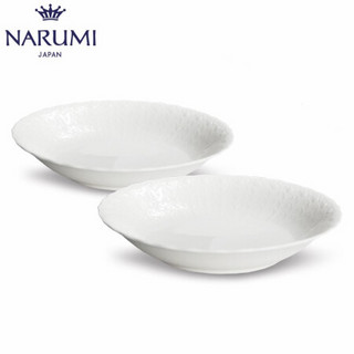 日本NARUMI/鸣海Silky White 19cm汤盘2只装餐盘骨瓷盘9072-1528G 19cm汤盘2只装