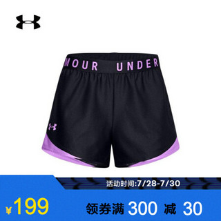 安德玛官方UA Play Up 3.0女子运动短裤Under Armour1344552 黑色021 L