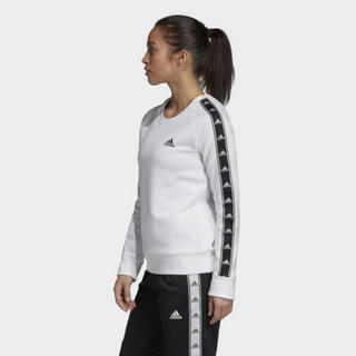 ADidas阿迪达斯女士T恤宽松柔软长袖上衣圆领FK9651 White / Black 2XL