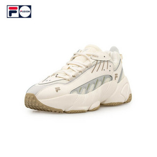 FILA FUSION 斐乐ADE男子复古老爹鞋2020秋新款潮鞋时尚休闲鞋 奶白/南极灰-GA 42