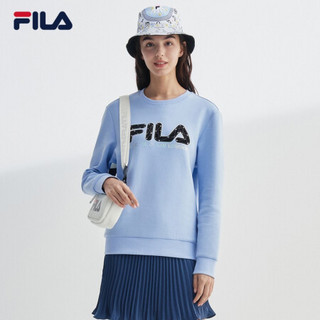 FILA 斐乐官方女子卫衣2020秋季新款运动简约针织套头衫女长袖卫衣 木槿紫蓝-LB 170/88A/L