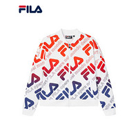 FILA 斐乐官方 女子针织外套2020夏季新款LOGO运动外套棉女 标准白-WT 160/80A/S