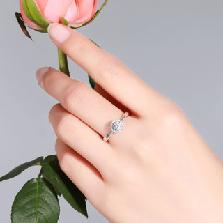 佐卡伊  钻戒白18K金钻石结婚戒指时尚求婚订婚女戒婚戒 共25分（15+10）F-G/SI 定制