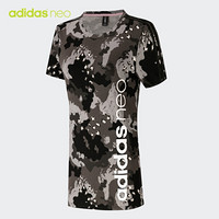 阿迪达斯官网 adidas neo W TEE SS 女装短袖T恤DZ7613 黑色/黑色 A/S(160/84A)