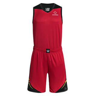 准者篮球服运动套装正品定制套装学生运动比赛训练服男士运动透气宽松球服 纯正红 2XL(190-195cm)
