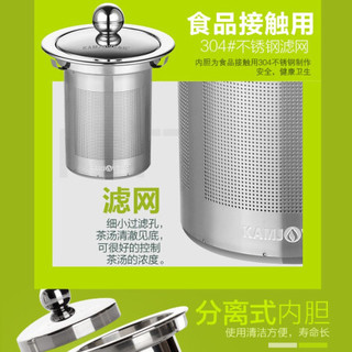 金灶（KAMJOVE）茶壶飘逸杯 功夫茶杯 茶水分离泡茶杯玻璃泡茶壶办公室茶具家用过滤花茶杯 A-01【350ml】搭配玻璃茶杯4个