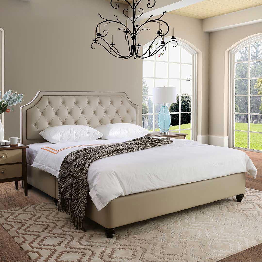 sleemon 喜临门 爱德华 头层牛皮靠背真皮床 1.5m