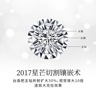 钻石世家 白18K金钻石戒指女结婚戒指 30分效果显钻钻戒 4分 女士10号