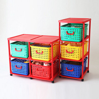 利快 可移动收纳柜日本进口Izumi儿童衣物整理柜玩具储物柜 三层抽屉收纳柜 44*40*103cm 套装