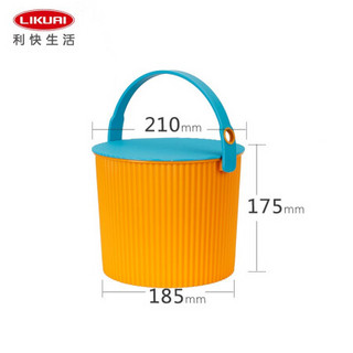 利快 万能桶Omnioutil多功能收纳桶日本进口储物凳水桶户外凳子 橙色 4L