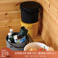 利快 纯色万能桶凳Omnioutil日本进口收纳桶玩具储物桶水桶垃圾桶凳子 纯黄色20L 纯色