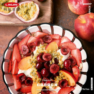 LIKUAI 利快 北欧花瓣沙拉碗意大利进口Guzzini创意水果盘果篮水果碗 红色12cm