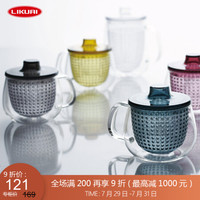 利快 耐热玻璃过滤茶壶日本进口Kinto茶杯茶具花茶冲茶器功夫茶具 藏青蓝色