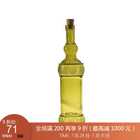 利快 调料瓶调味瓶西班牙进口木塞加厚玻璃创意防漏防尘油醋瓶酱油瓶 黄色 750ml