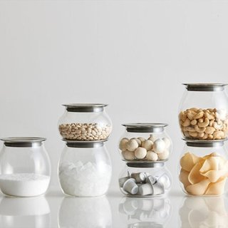 利快 多功能玻璃密封罐日本进口Kinto耐热玻璃透明厨房五谷杂粮食品储物罐收纳罐 800ml