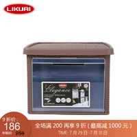 利快 藤编收纳箱意大利进口StefanPlast整理箱可叠加储物箱 浅棕色