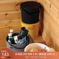 利快 纯色万能桶凳Omnioutil日本进口收纳桶玩具储物桶水桶垃圾桶凳子 纯灰色8L 纯色