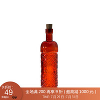 利快 调料瓶调味瓶西班牙进口木塞加厚玻璃创意防漏防尘油醋瓶酱油瓶 红色 500ml