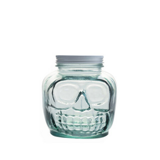 利快 玻璃储物罐西班牙进口骷髅带盖加厚密封罐厨房存储瓶 1.3L
