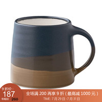 利快 陶瓷马克杯日本进口Kinto双色带把手创意办公家用茶杯水杯咖啡杯 拼色黑棕 320ml
