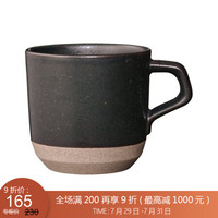 利快 陶瓷马克杯日本进口Kinto双色带把手创意办公家用茶杯水杯咖啡杯 黑色 300ml
