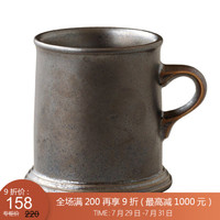 利快 陶瓷马克杯日本进口Kinto双色带把手创意办公家用茶杯水杯咖啡杯 黑色 330ml