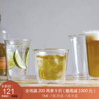 利快 双层玻璃杯日本进口Kinto耐热玻璃茶杯水杯咖啡杯 250ml
