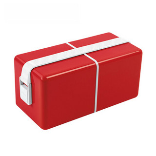 利快 方形餐盒意大利进口Guzzini保鲜盒饭盒 中国红色