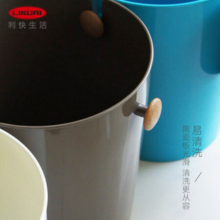 利快 分类垃圾桶日本进口Waybe厨房卫生间客厅干湿垃圾桶纸篓分类垃圾箱 蓝色 1L