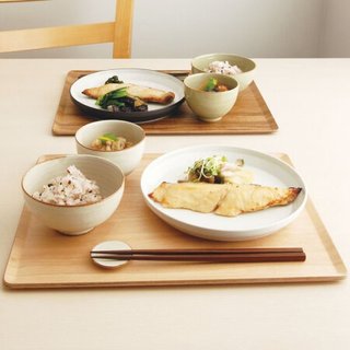 利快 木质托盘日本进口Kinto实木茶盘水果盘子茶具水杯收纳盘餐盘 36*28cm 桦木
