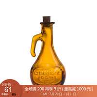 利快 调料瓶调味瓶西班牙进口木塞加厚玻璃创意防漏防尘油醋瓶酱油瓶 把手款浅棕色500ml