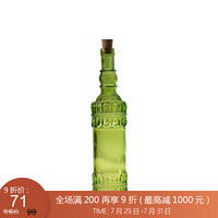 利快 调料瓶调味瓶西班牙进口木塞加厚玻璃创意防漏防尘油醋瓶酱油瓶 墨绿色 700ml