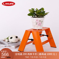 利快 铝合金梯凳日本进口长谷川家用梯多功能单层梯凳梯子 橙色