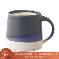 利快 陶瓷马克杯日本进口Kinto双色带把手创意办公家用茶杯水杯咖啡杯 拼色蓝白 320ml
