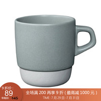 利快 陶瓷马克杯日本进口Kinto双色带把手创意办公家用茶杯水杯咖啡杯 拼色 灰