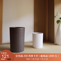 利快 家用垃圾桶日本进口Waybe圆形创意客厅厨房卫生间垃圾纸篓 棕色-4.5L