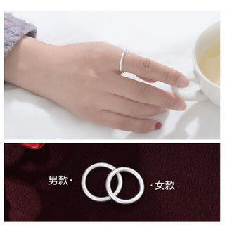 古法情侣对戒一对素戒磨砂时尚个性指环小指尾戒9999纯银戒指男女 9999古法戒指女款16号
