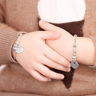 商品银时代长命百岁儿童平安手镯宝宝手镯宝宝茁壮成长990足银童镯子